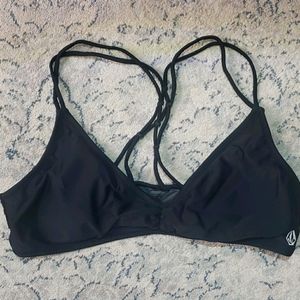 Volcom black bikini top size Medium